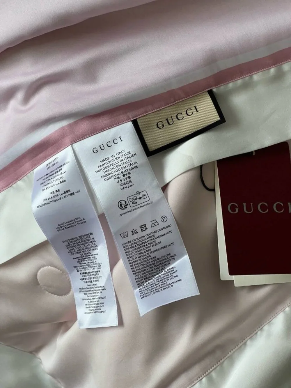 Gucci Luxury Silk/Tencel Summer Quilt Blanket – Pink Floral (200x220)
